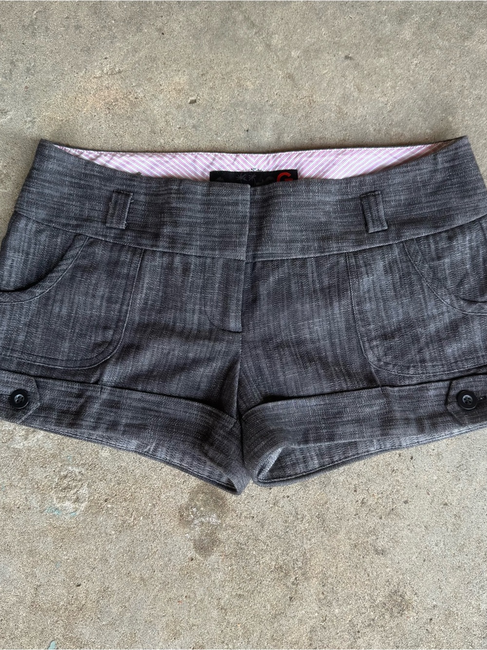 Gray Women's Tailored low rise Casual Shorts